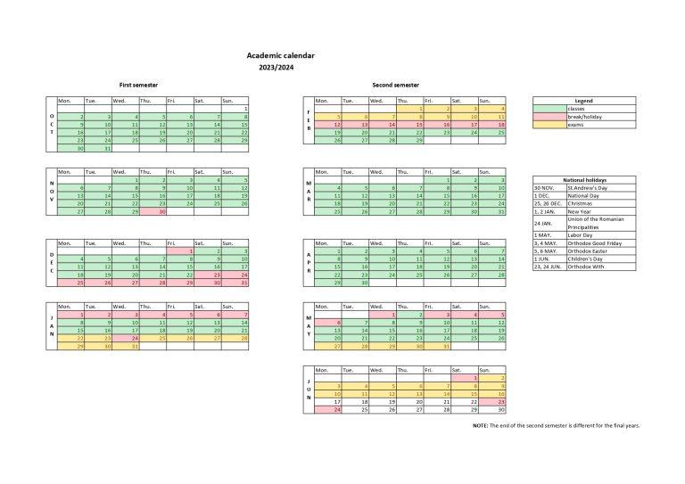 Academic calendar 2023-2024_jpeg - Titu Maiorescu University